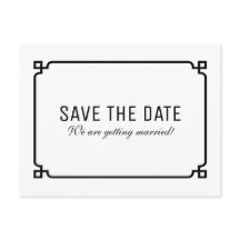 Cartão postal Black Deco Save the Date