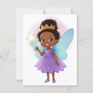 Cartão Postal Black Fairy Girl Postcard 