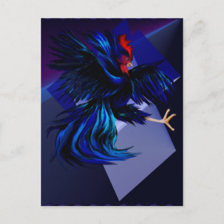 Cartão postal Black Fighting Rooster