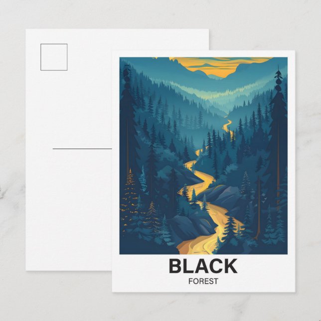 Cartão Postal Black Forest Baden-Württemberg Alemanha Viagem (Frente/Verso)