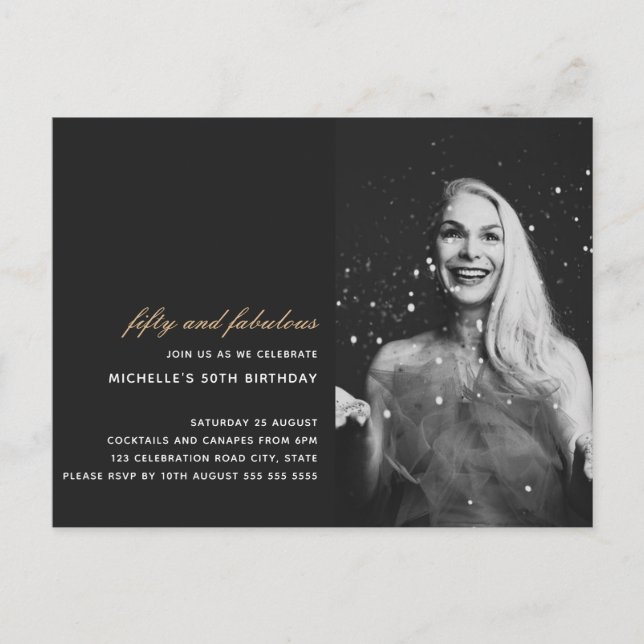 Cartão Postal Black Gold 50 e Fabuloso Art Deco Photo 50th (Frente)