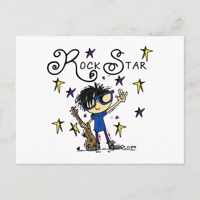 Cartão Postal Black Hair Boy Star (Frente)