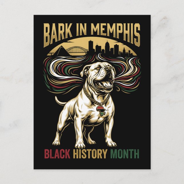 Cartão Postal Black History Month American Bulldog Cultural Art (Frente)