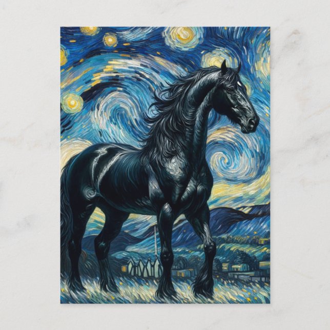 Cartão Postal Black Horse Van Gogh (Frente)