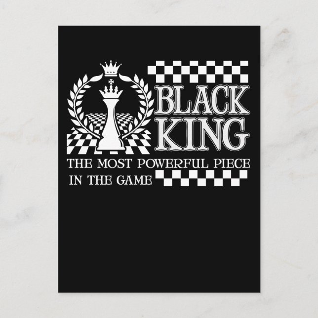 Cartão Postal Black King Chess Piece Black African American Men (Frente)