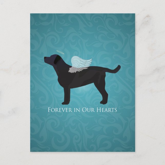 Cartão Postal Black Lab Pet Memorial Simpatia Pet Pet Loss Desig (Frente)