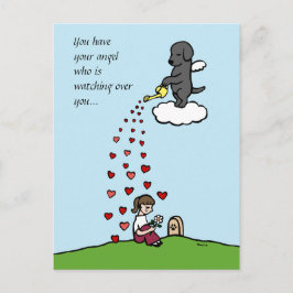 Cartão Postal Black Labrador Angel with Love