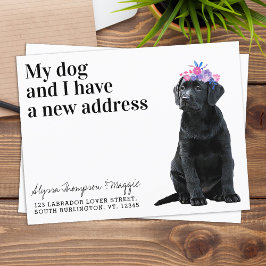 Cartão Postal Black Labrador, mudamos o novo endereço Cão movend