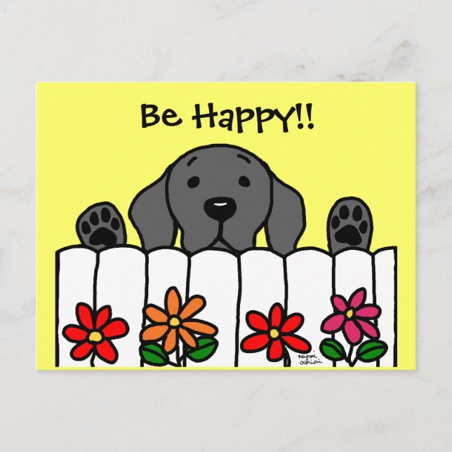 Cartão Postal Black Labrador te vigiando (Frente)