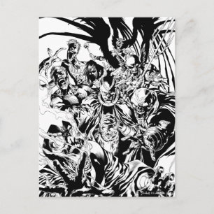 Cartão Postal Black Lanterna Corps - Preto e Branco