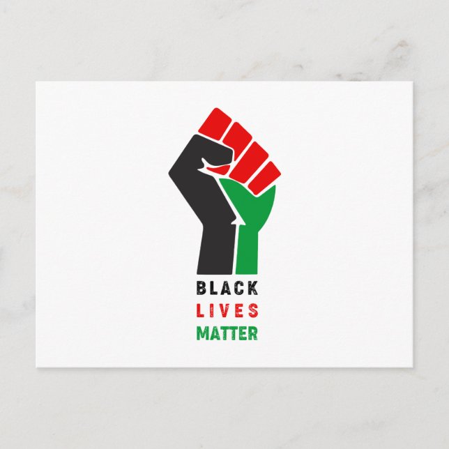 Cartão Postal Black Lives Matter levantou o símbolo do punho Afr (Frente)