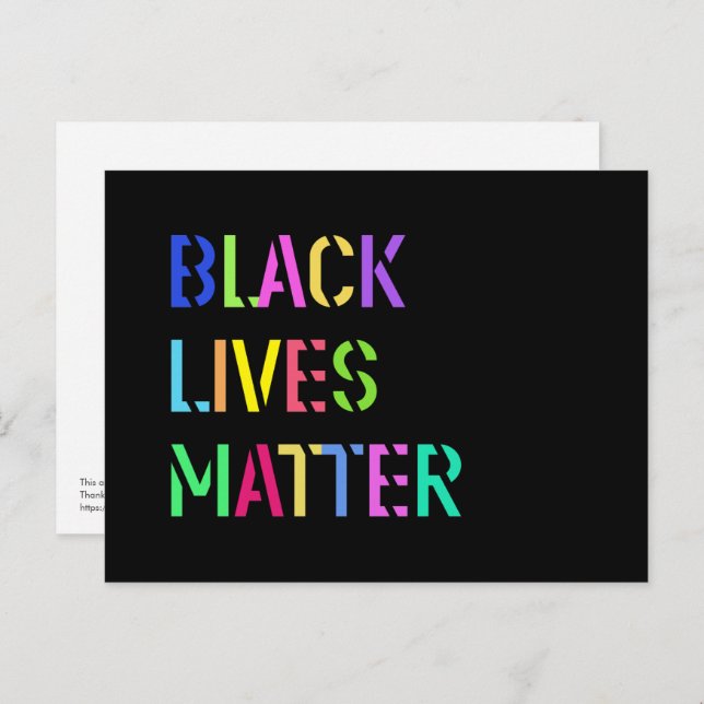 Cartão Postal Black Lives Matter Stencil 01 Cor Editável (Frente/Verso)