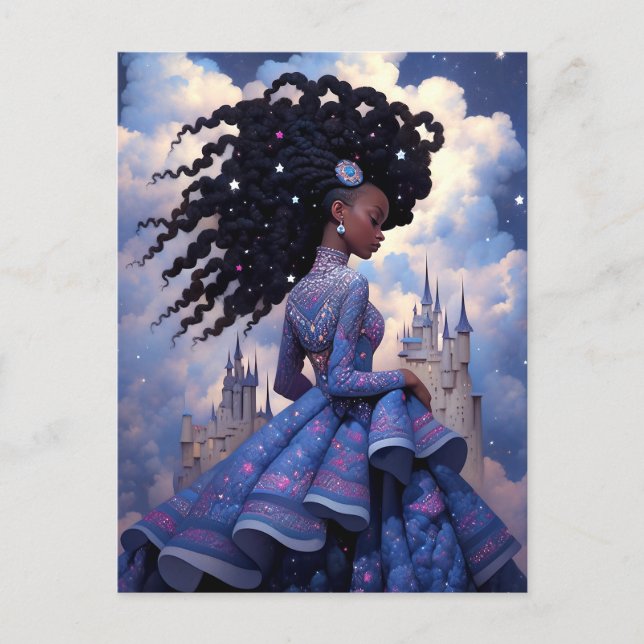 Cartão Postal Black Princess Fantasy Art (Frente)
