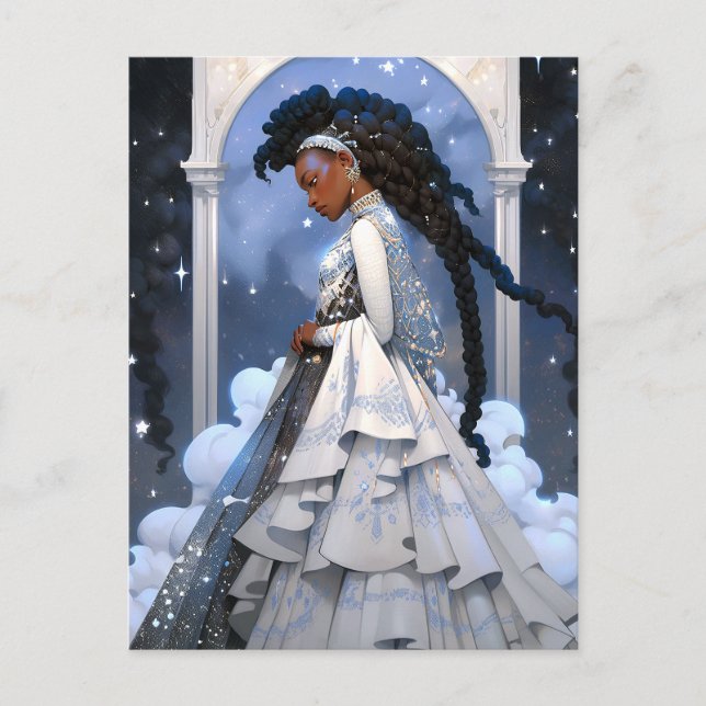 Cartão Postal Black Princess Fantasy Art (Frente)