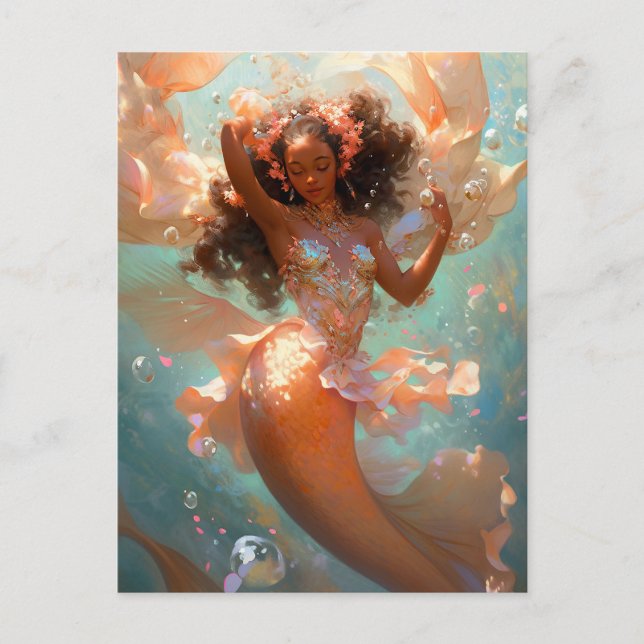 Cartão Postal Black Princess Fantasy Art (Frente)