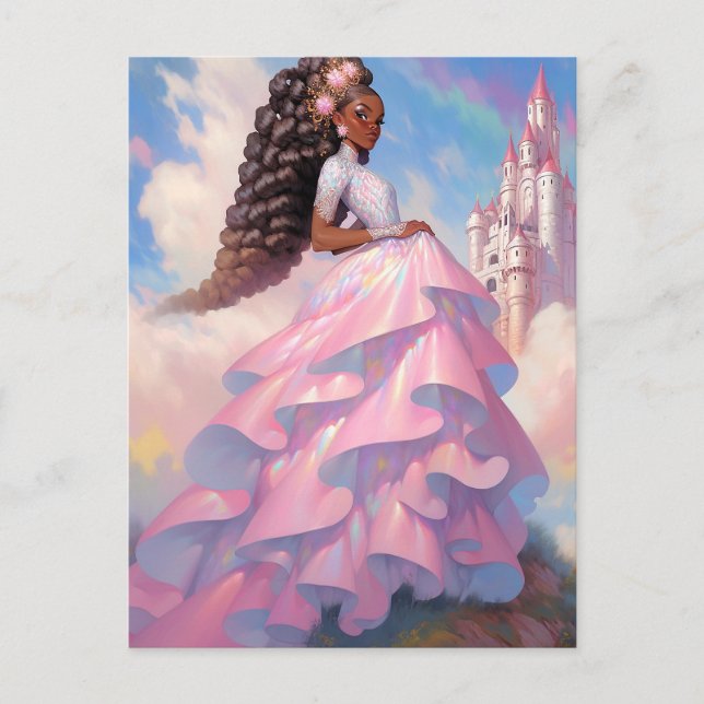 Cartão Postal Black Princess Fantasy Art (Frente)