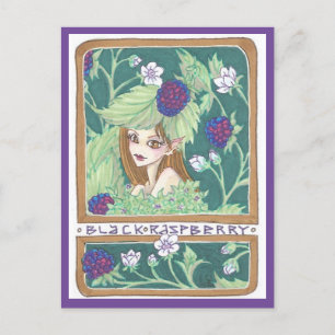 Cartão Postal Black Raspberry Fairy Fantasy Art Nouveau Impressã