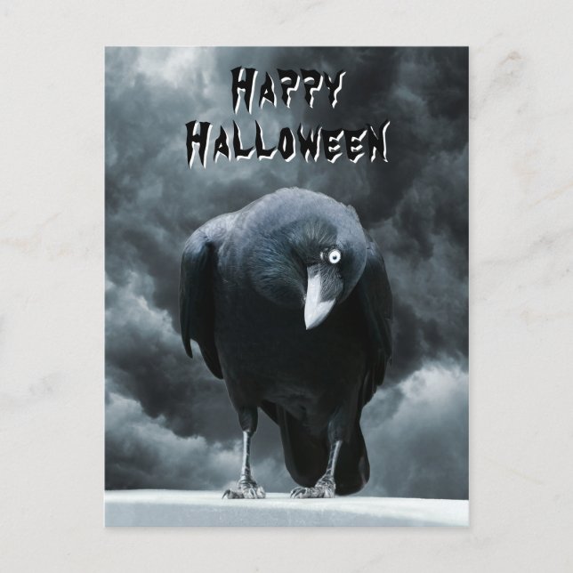 Cartão Postal Black Raven Halloween (Frente)
