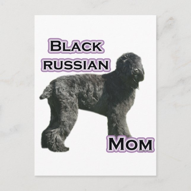 Cartão Postal Black Russian Terrier Mãe 4 (Frente)