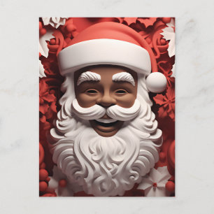 Cartão Postal Black Santa Claus King Christmas Melanin Xmas