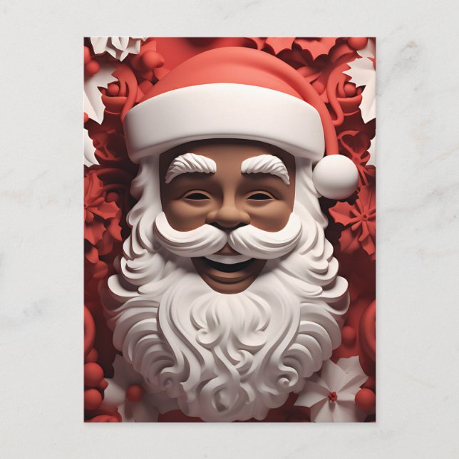 Cartão Postal Black Santa Claus King Christmas Melanin Xmas (Frente)