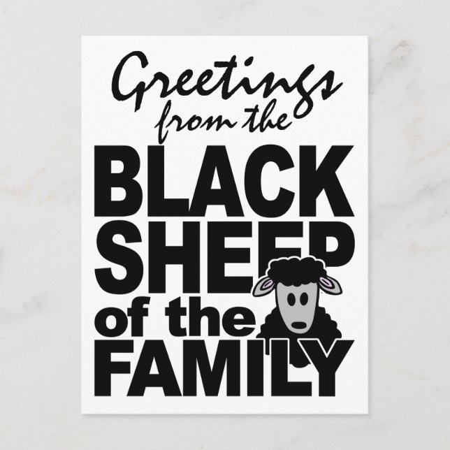 Cartão postal BLACK SHEEP, personalizar (Frente)