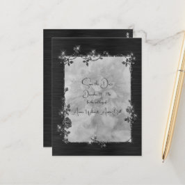 Cartão Postal Black Shiny Elegant Sparkly Frame Save the Date