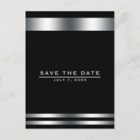Black & Silver Elegant Compromisso Salve a Data