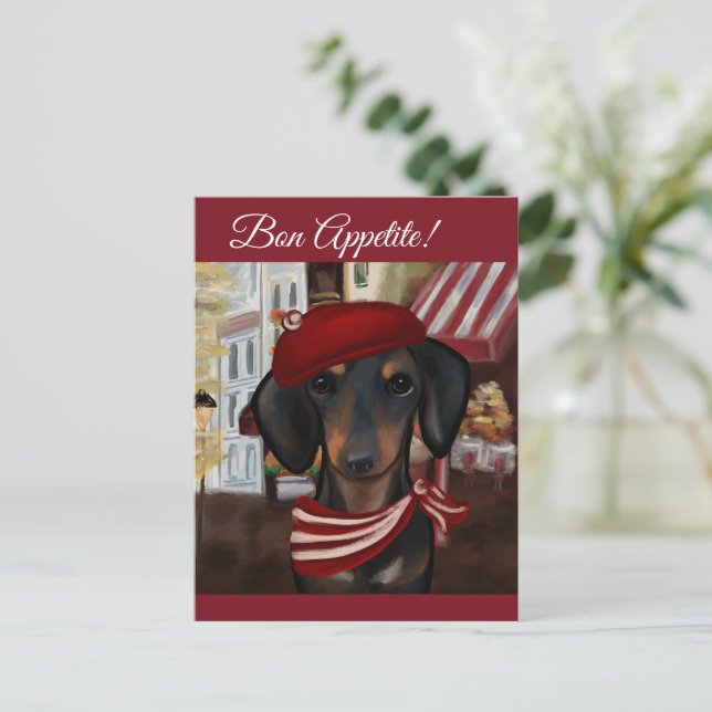 Cartão Postal Black & Tan Doxie (Em pé/Frente)
