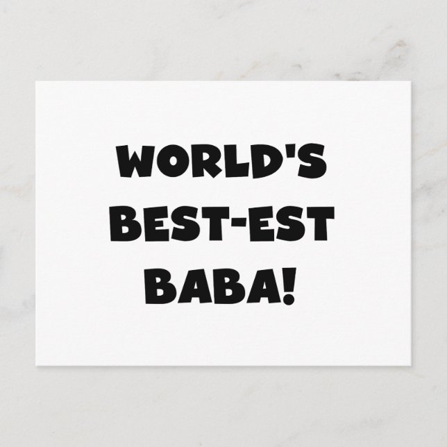Cartão Postal Black Text Best Baba T-shirts e presentes (Frente)