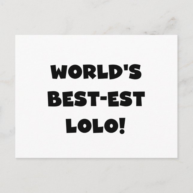 Cartão Postal Black Text Best Lolo T-shirts e presentes (Frente)
