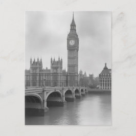 Cartão Postal Black & White Big Ben - Vintage London Landmark