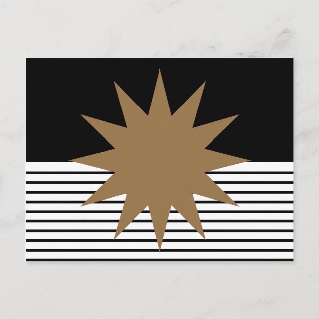 Cartão Postal Black White Colorblock e Brown Sun (Frente)