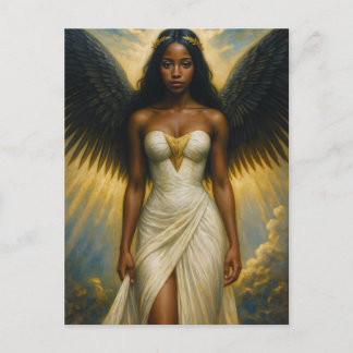 Cartão Postal Black Woman Angel With Grecian Aesthetic