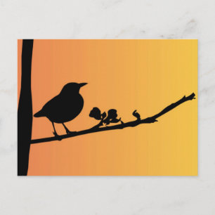 Cartão Postal Blackbird Silhouette