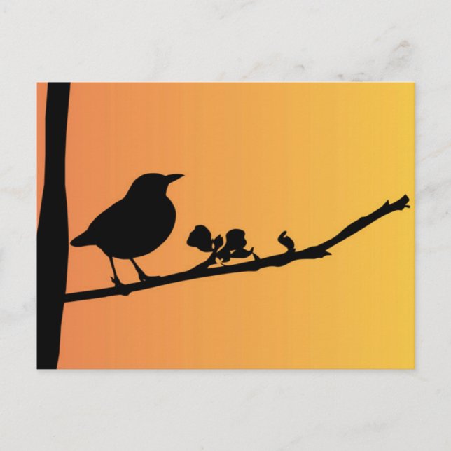 Cartão Postal Blackbird Silhouette (Frente)