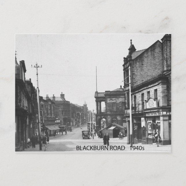 Cartão Postal Blackburn Road, Accrington, Lancashire, 1940 (Frente)