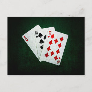 Cartão Postal Blackjack 21 pontos - Ás, Dez, Dez