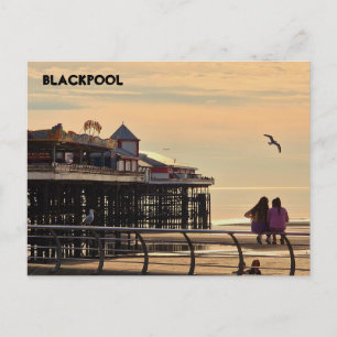 Cartão Postal Blackpool Beach