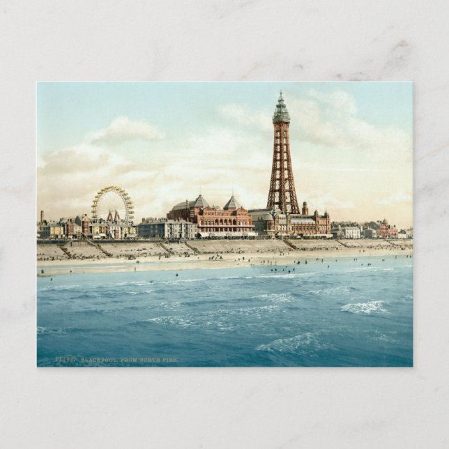 Cartão Postal Blackpool do North Pier c.1895 (Frente)