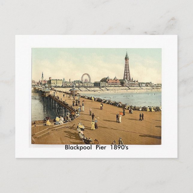 Cartão Postal Blackpool Pier de 1890 (Frente)