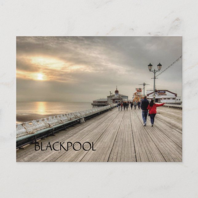 Cartão Postal Blackpool Pier English Seaside Resort (Frente)