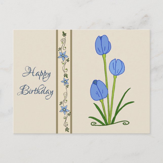 Cartão Postal Blaue Blüten (Frente)