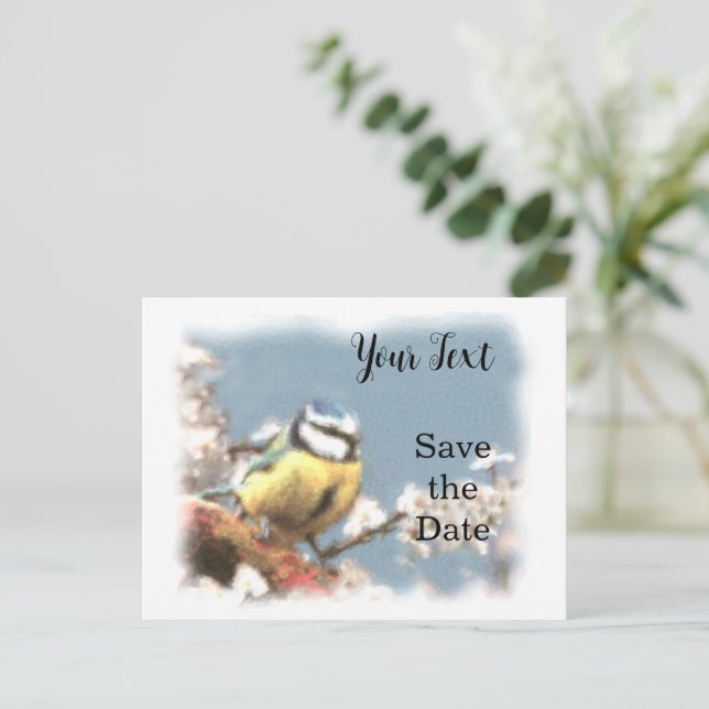 Cartão Postal Blaumeise - Aquarell-Design | Postkarte (Em pé/Frente)