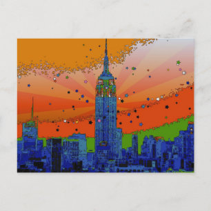 Cartão Postal Bldg De Rua Emp Nº 3 NYC Skyline