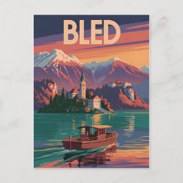Cartão Postal Bled Eslovênia vintage