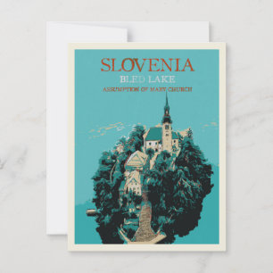 Cartão Postal Bled Lake, Julian Alps, Eslovênia