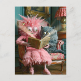 Cartão Postal blending female features with monstrous traits