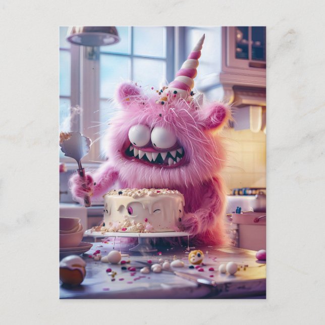 Cartão Postal blending female features with monstrous traits (Frente)