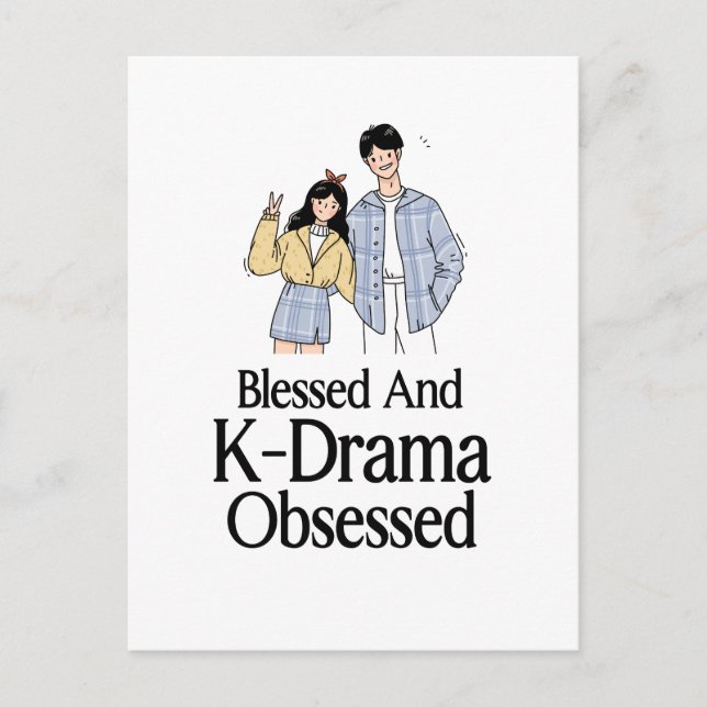 Cartão Postal Blessed and K-Drama Obsessed (Frente)